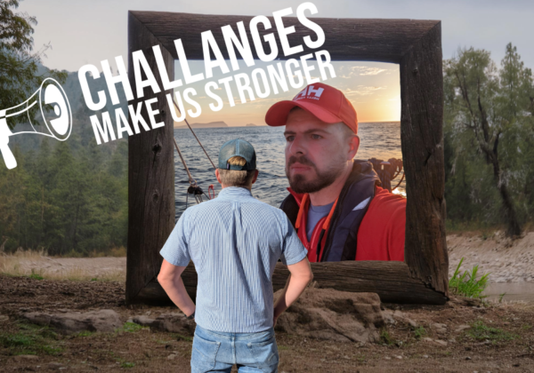 A motivational image with the text 'CHALLENGES MAKE US STRONGER', highlighting the importance of resilience and growth in the face of adversity to create Unbreakable Success.